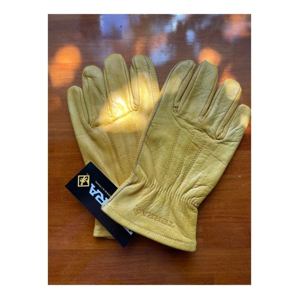 Terra Cowhide Leather Work Gloves Tan NWT Sz M